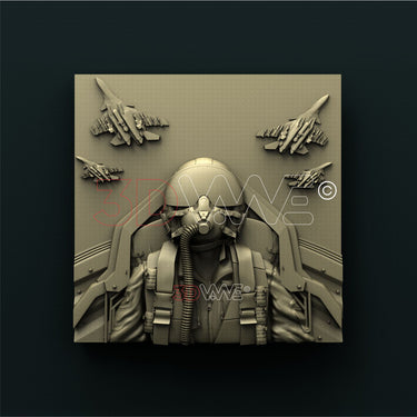 MILITARY PILOT 3D STL 3DWave